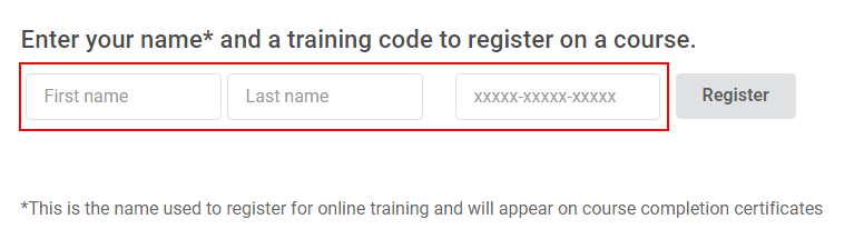 online training register